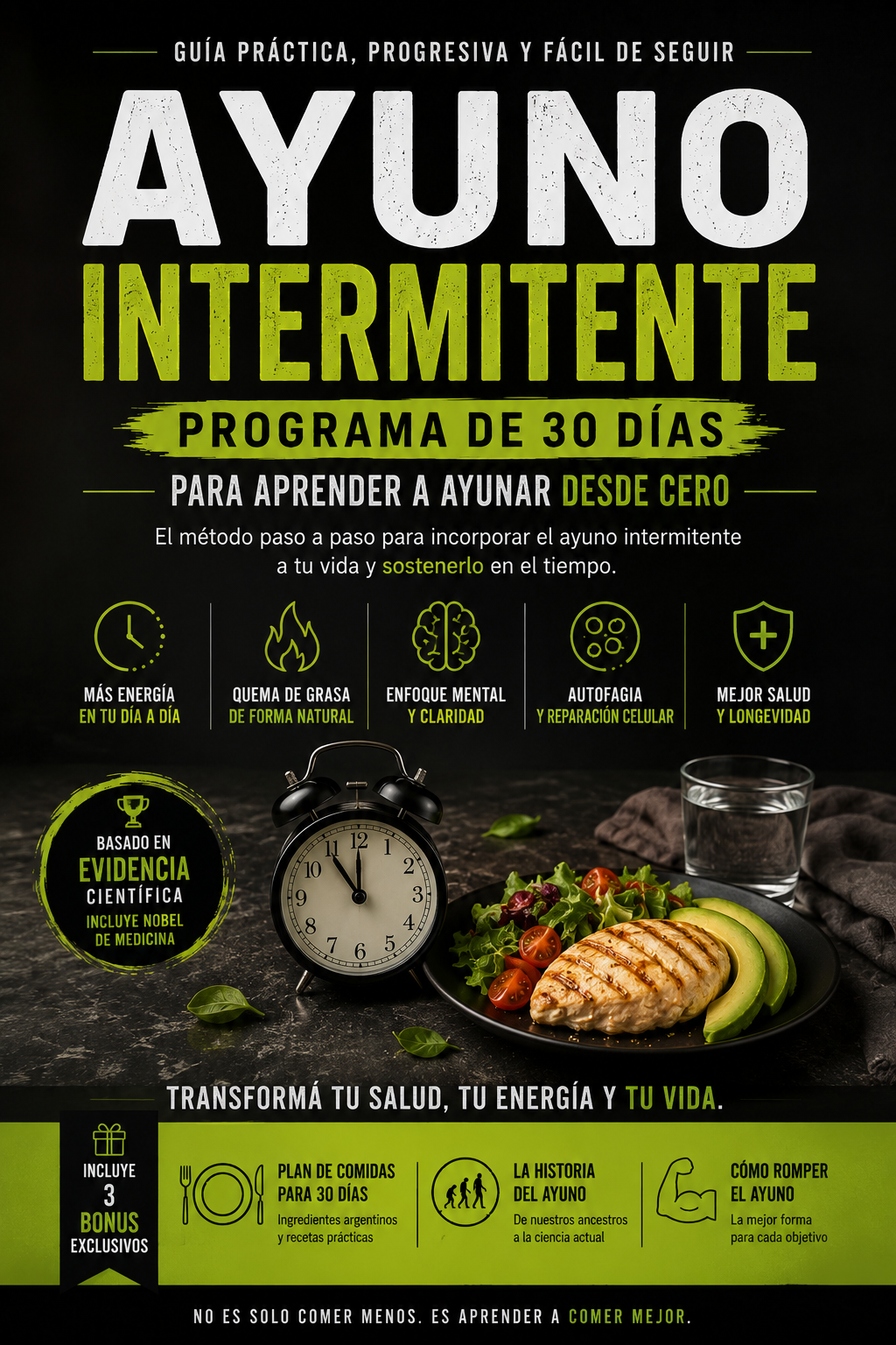 Ayuno Intermitente: Programa de 30 Días para Aprender a Ayunar Desde Cero